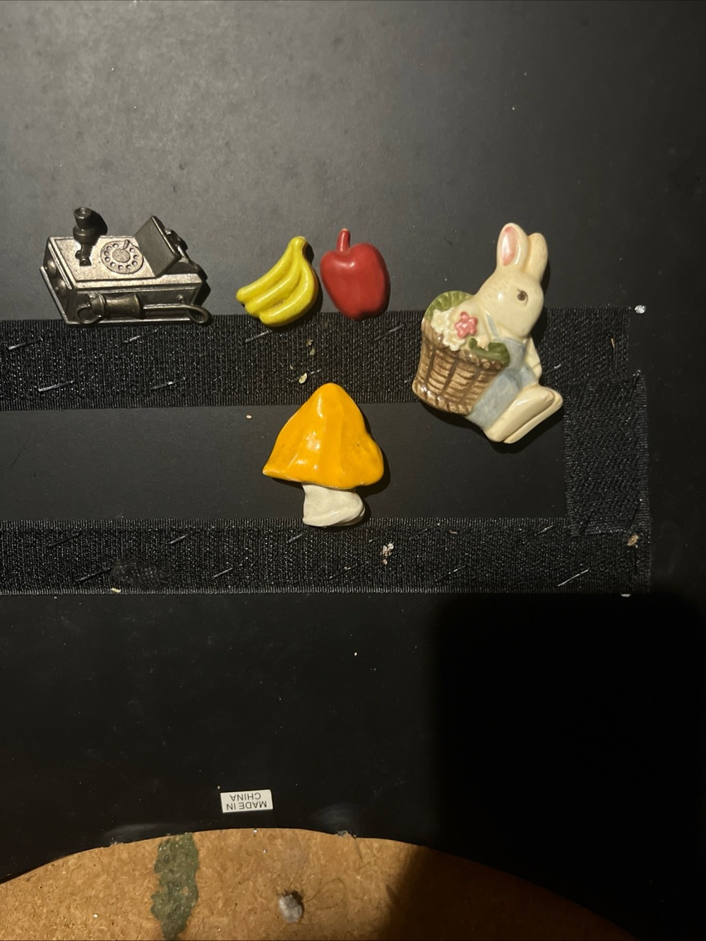 Ceramic Bunny & Yellow Mushroom Decorative Magnet Set